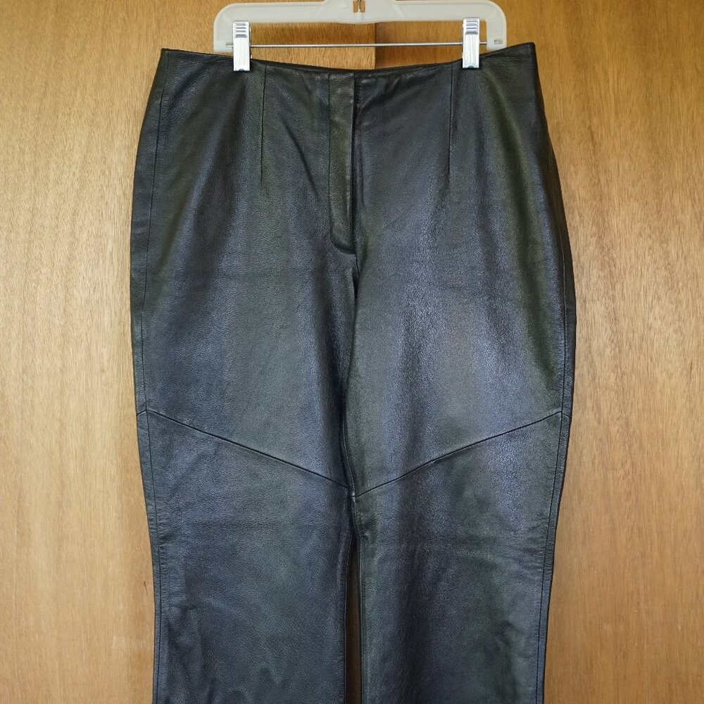 Vintage Pelle Studio Wilsons Womens Size: 10 Black Leather Pants RN# 69426